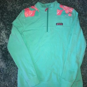 Turquoise/Coral Tropical Vineyard Vines Shep Shirt